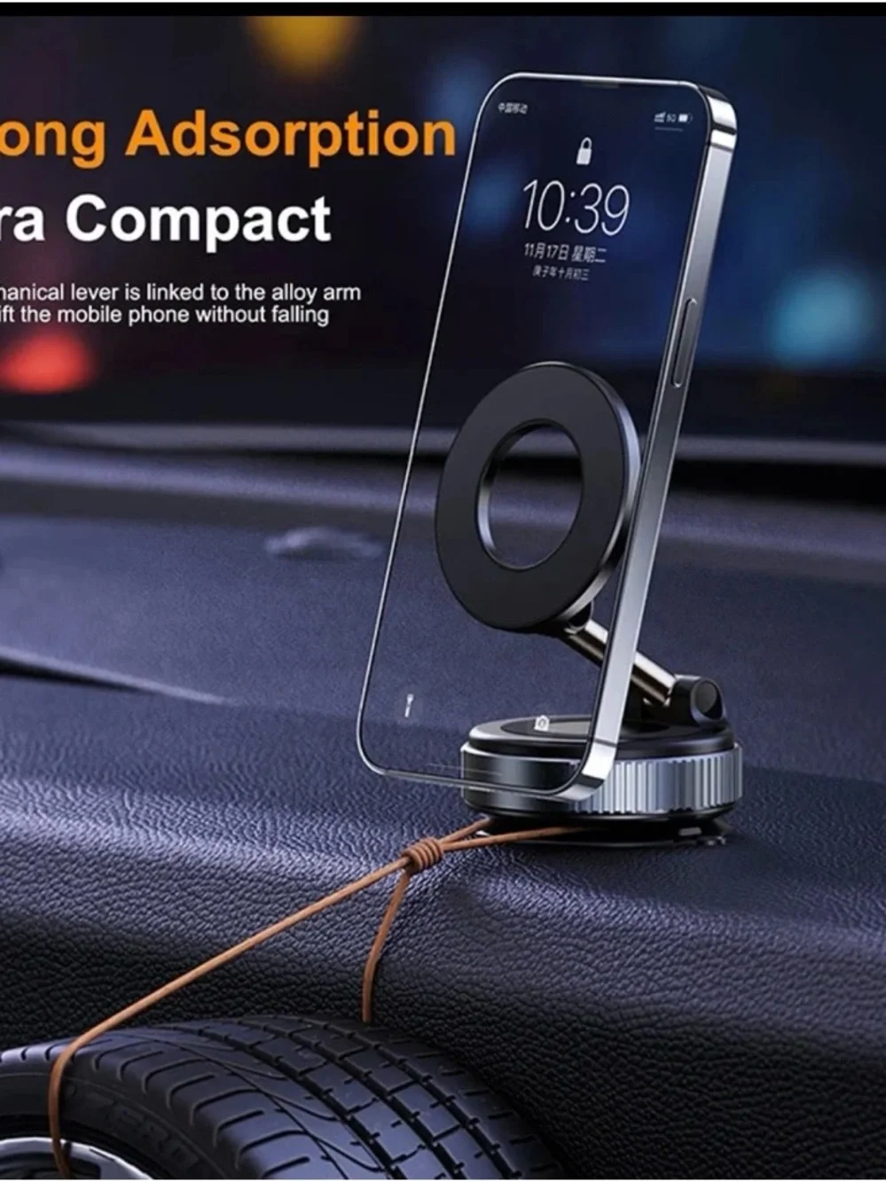 Magnetic Phone Ring Mount Stand - Black